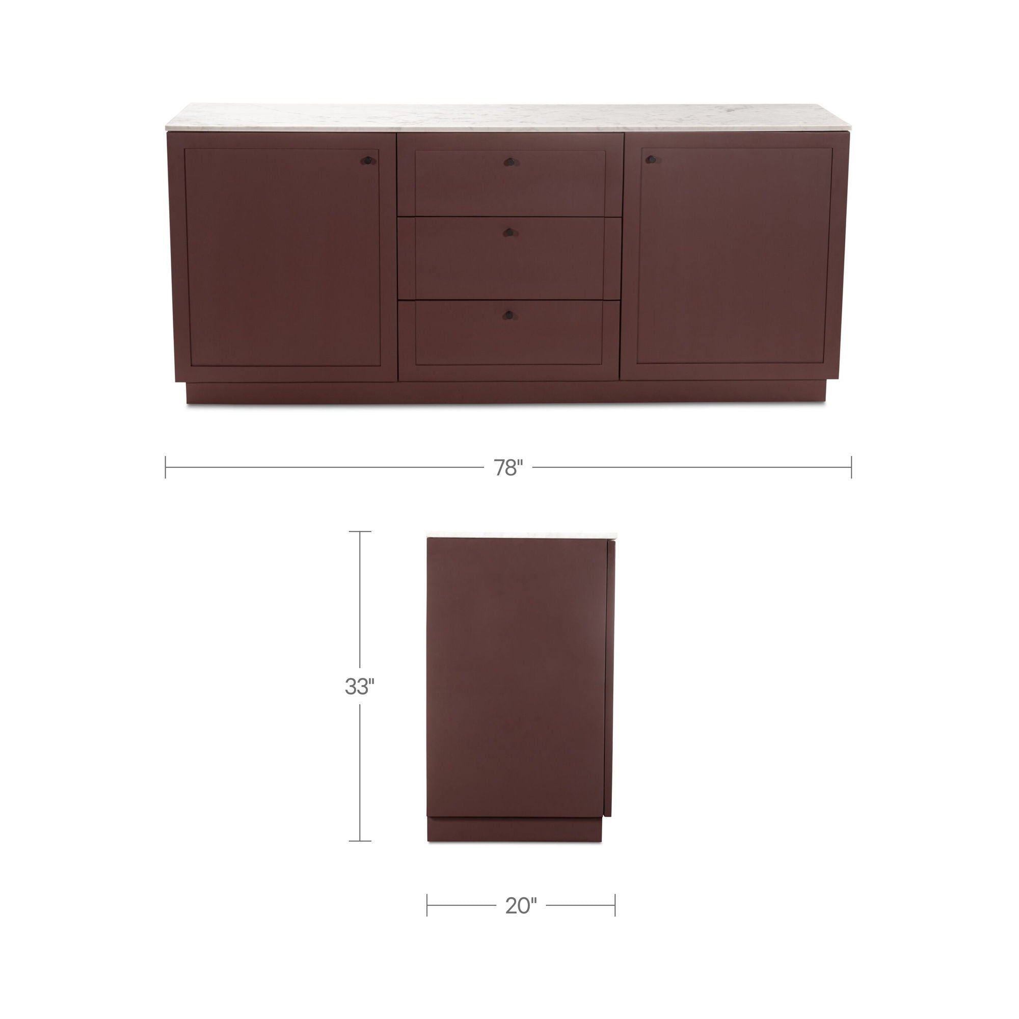 Nadine - Sideboard - Deep Burgundy