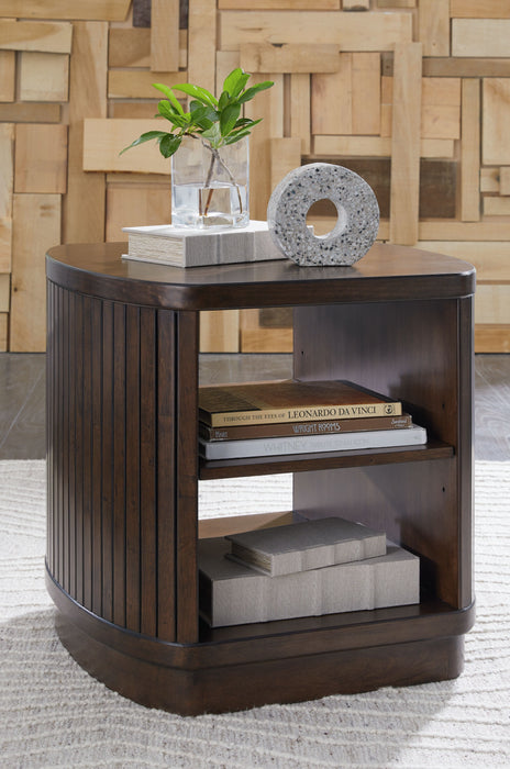 Korestone - Dark Brown - Square End Table