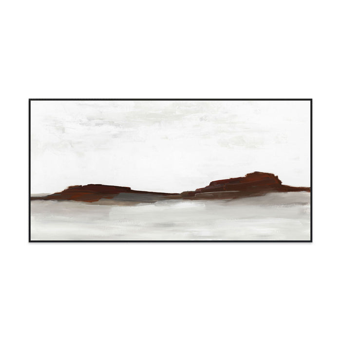 Red Rock - 72" x 36" Canvas Art - Dark Brown & Pearl Silver