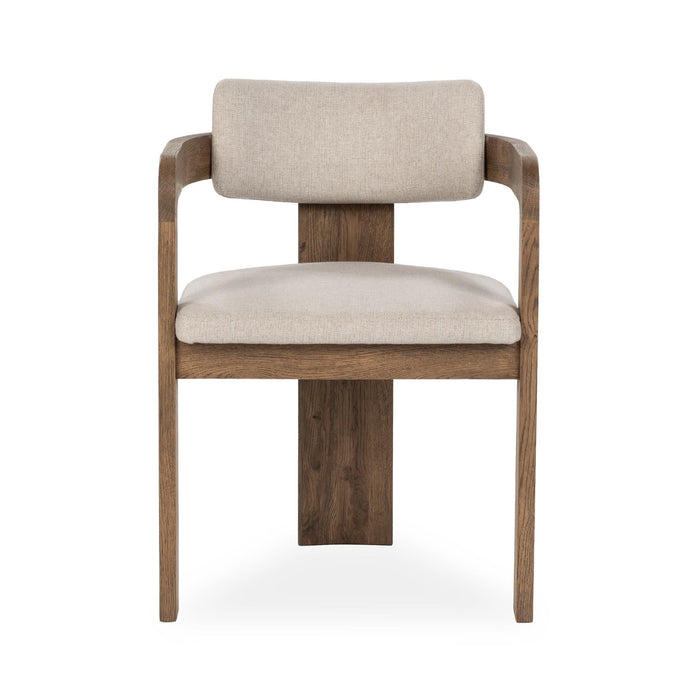 Labelle - Dining Armchair - Beige / Dark Brown