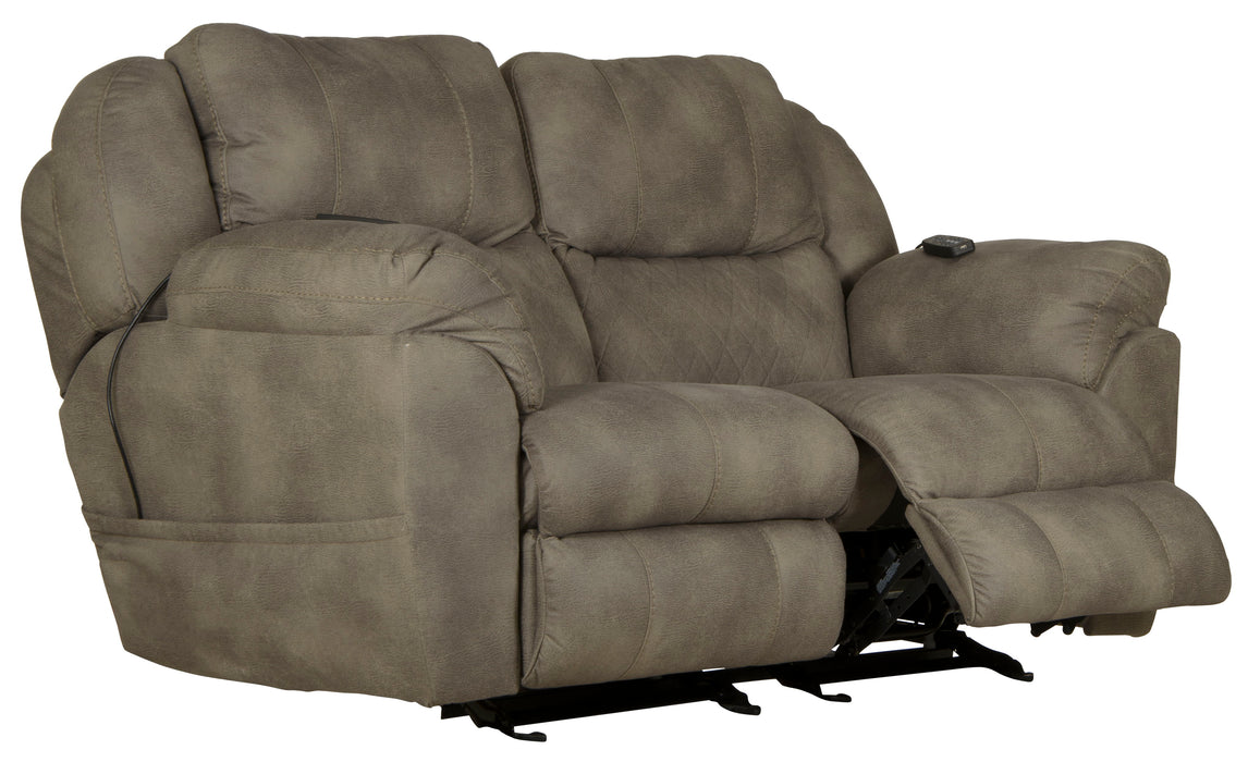 Flynn - Power Lay Flat Rocking Loveseat With Power Adjustable Headrest & Lumbar And Dual Heat & Massage - Fig