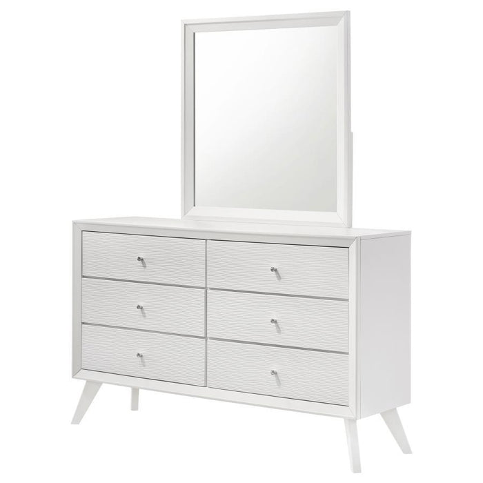 Janelle - 6-Drawer Dresser With Mirror - White