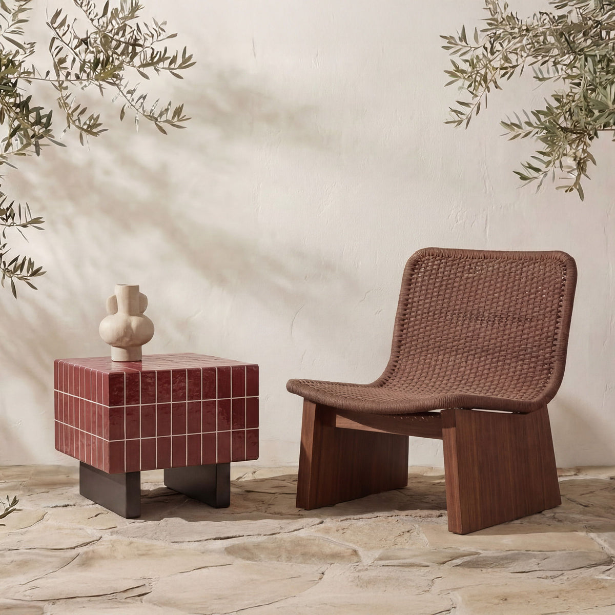 Farren - Outdoor Side Table - Brown