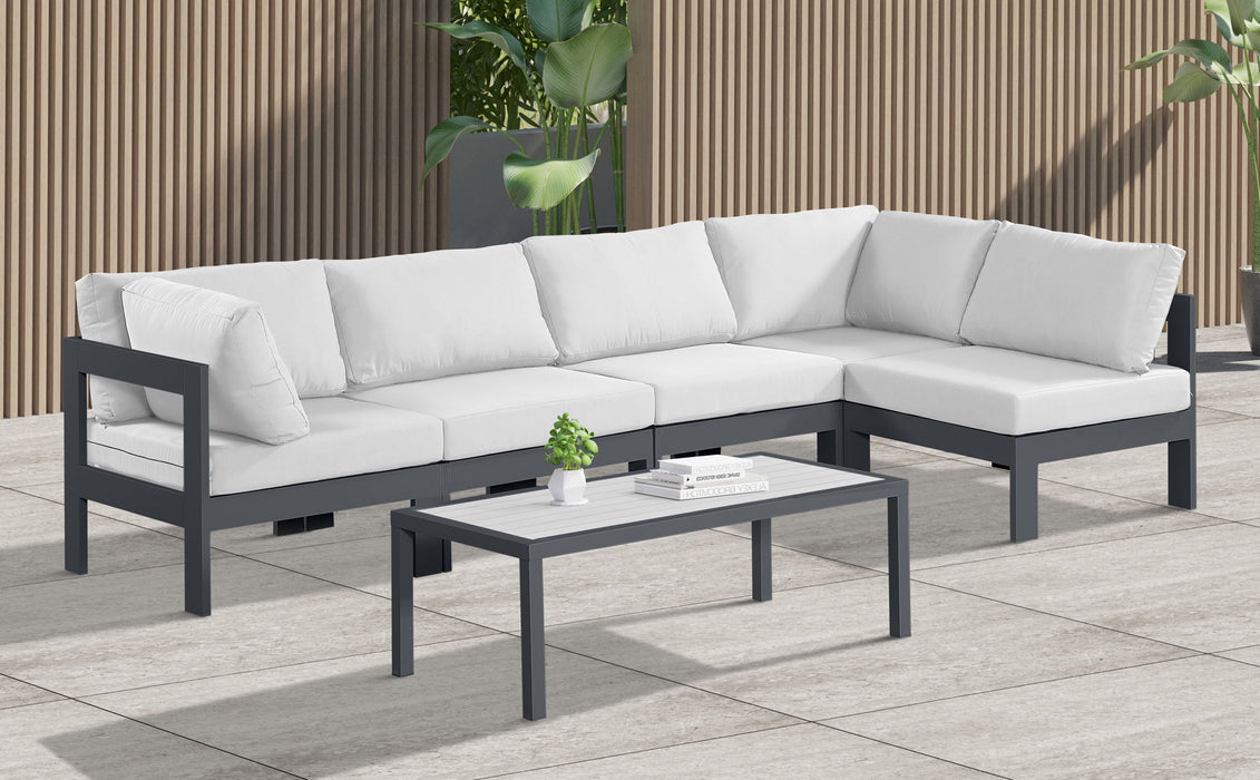 Nizuc - Outdoor Patio 5 Piece Modular Sectional With Gray Frame