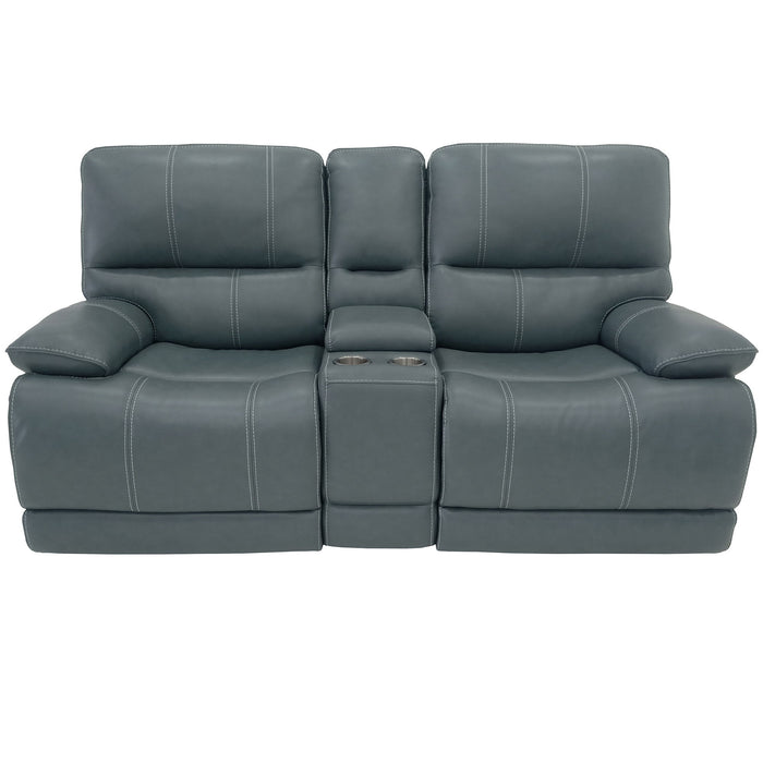 Shelby - Power Console Loveseat - Cabrera Azure