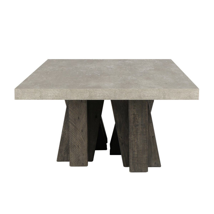 Simone - Solid Wood Rectangle Coffee Table - Gray