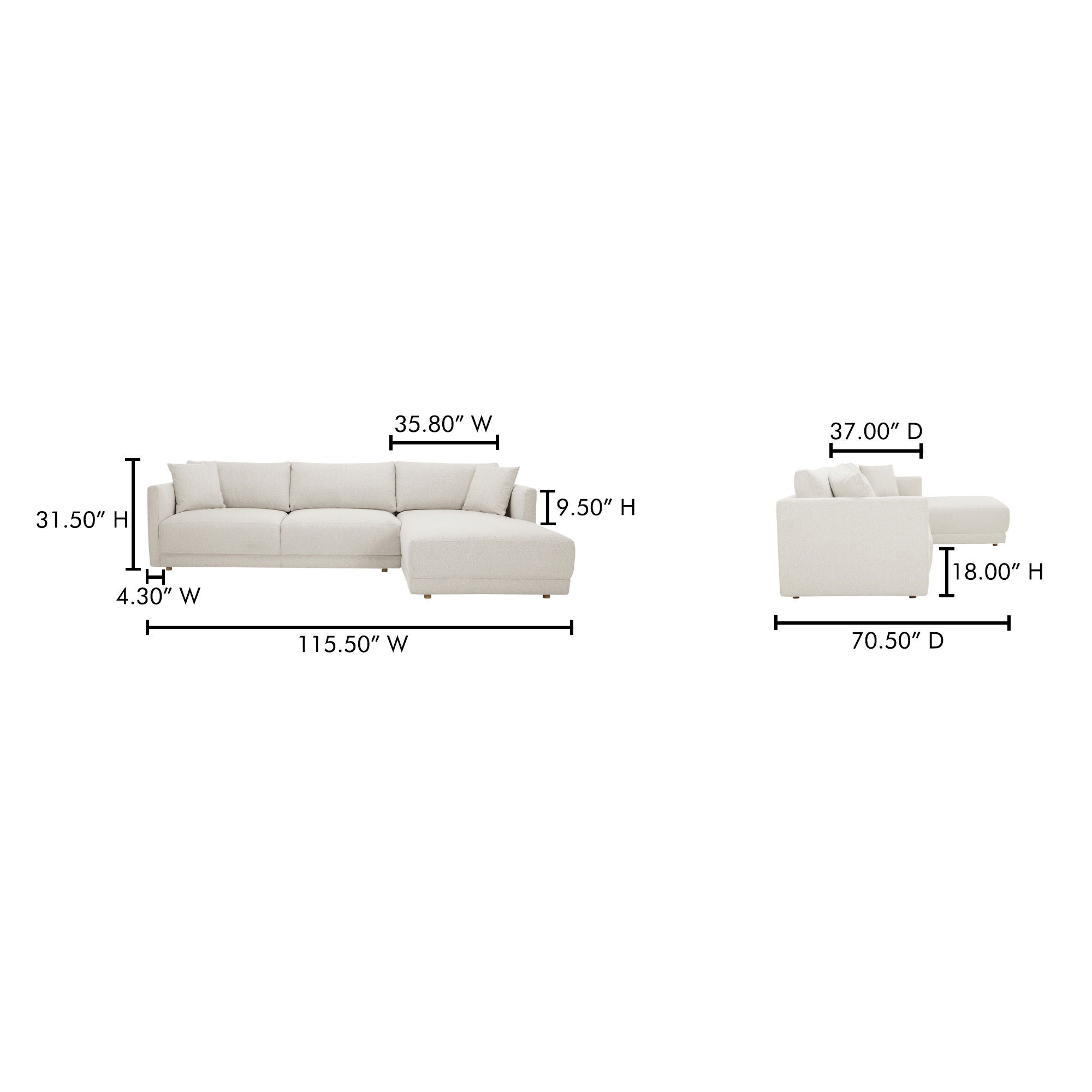 Bryn - Sectional Right - Oyster