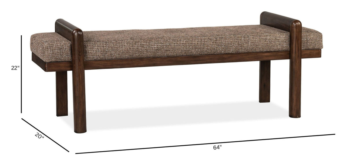 Belville - Upholstered Bench - Chestnut Brown