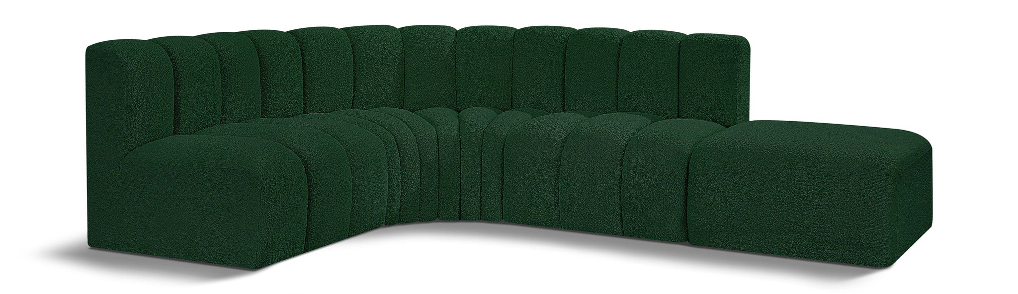 Arc - Boucle Fabric 5 Piece Corner Modular Sofa