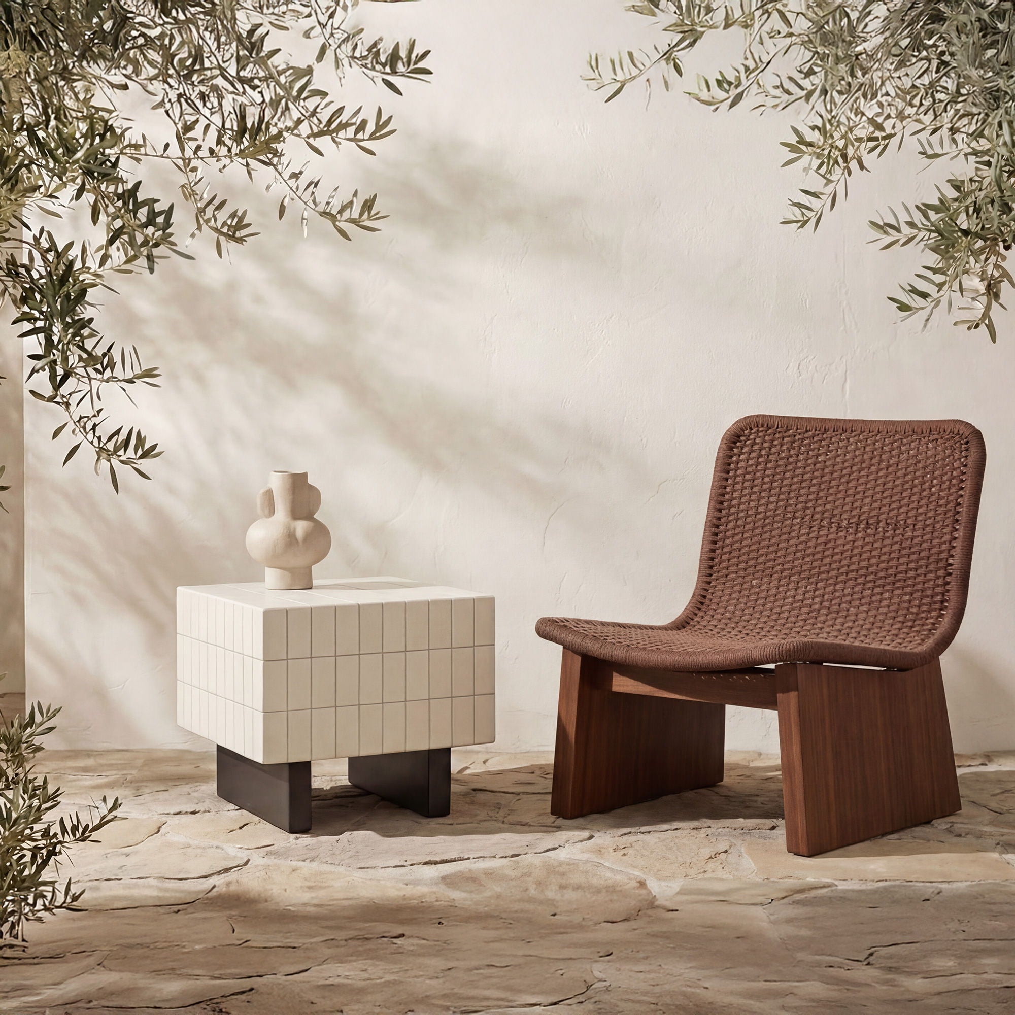 Farren - Outdoor Side Table - Cream