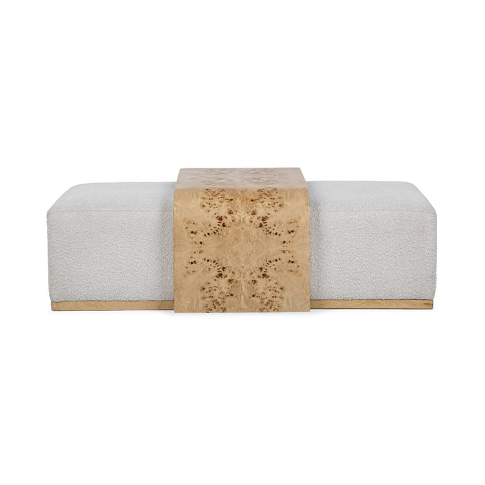 Kenan - Rectangle Ottoman Coffee Table - Creamy Ivory