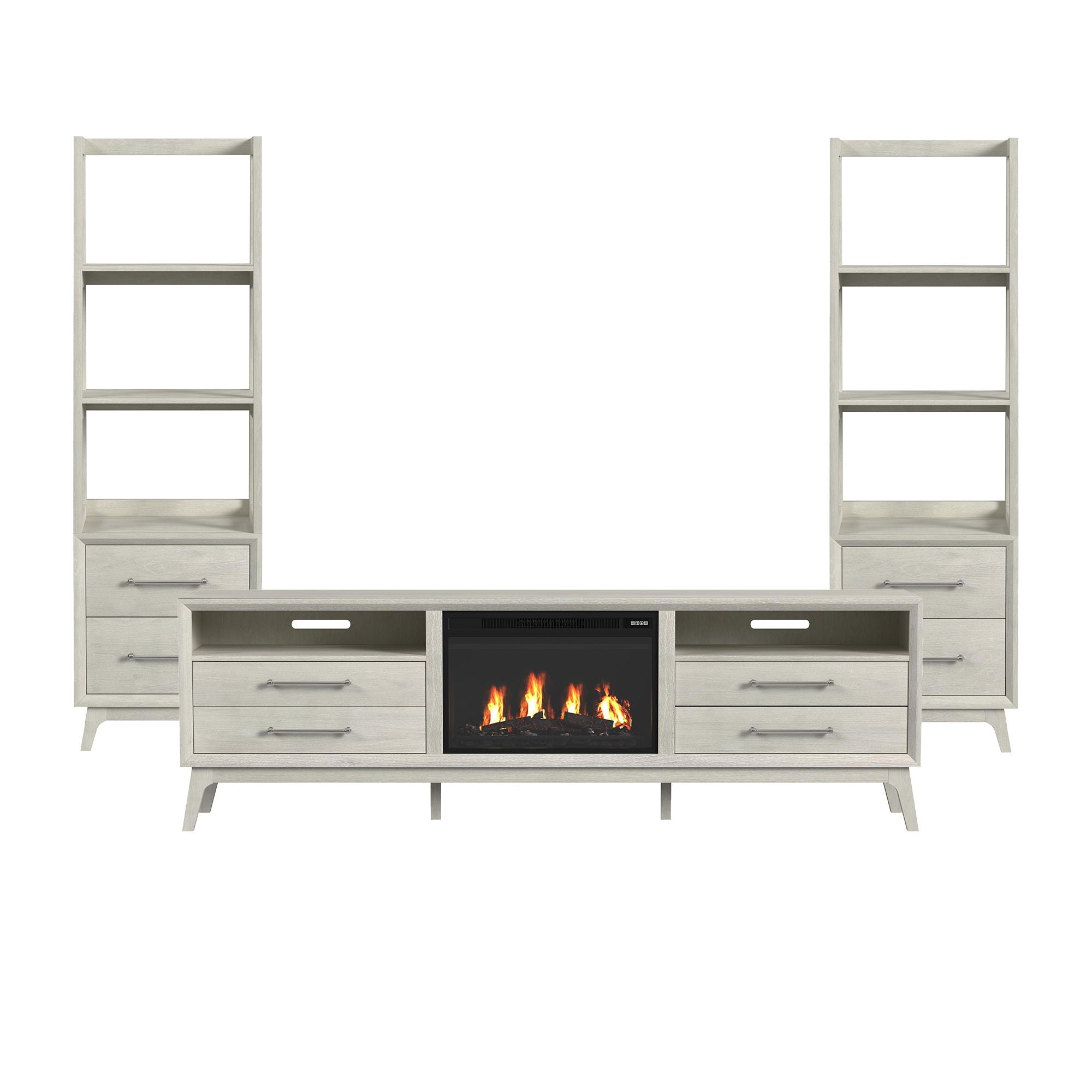 Westland - 4 Piece Entertainment Unit With 82" TV Console - Almond