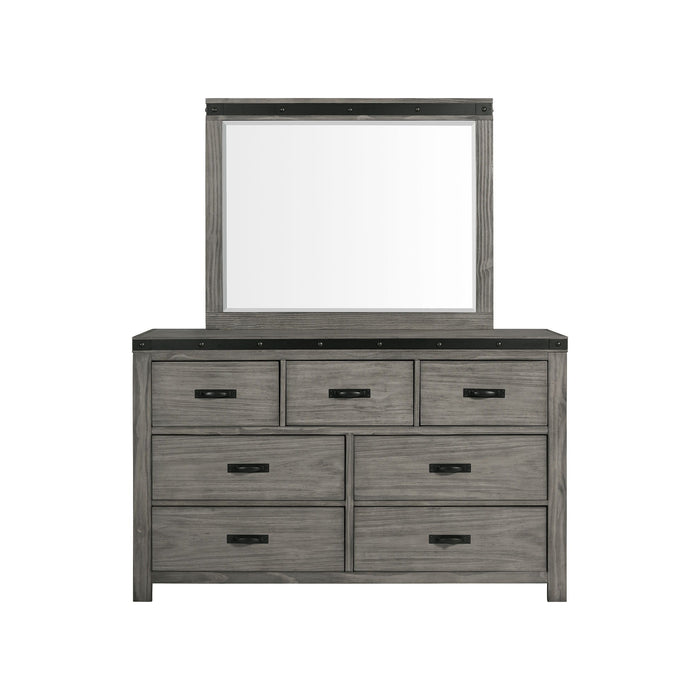 Wade - 7 Drawer Dresser & Mirror Set - Black