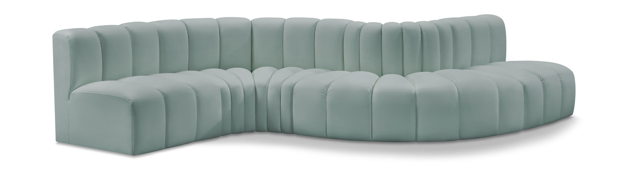 Arc - Faux Leather 6 Piece Curved Modular Sofa