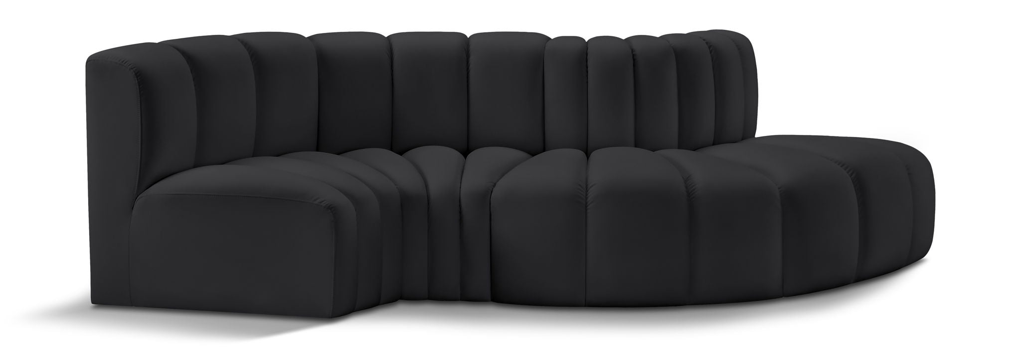 Arc - Faux Leather 4 Piece L-Shaped Modular Sofa