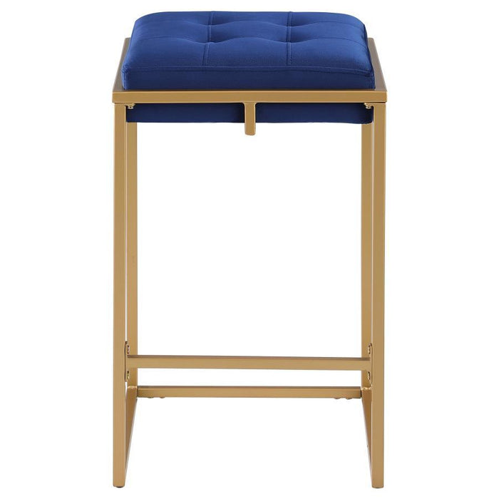 Nadia - Upholstered Backless Counter Stool (Set of 2) - Blue