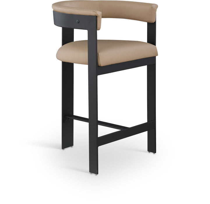 Romeo - Faux Leather Counter Stool With Black Base (Set of 2)