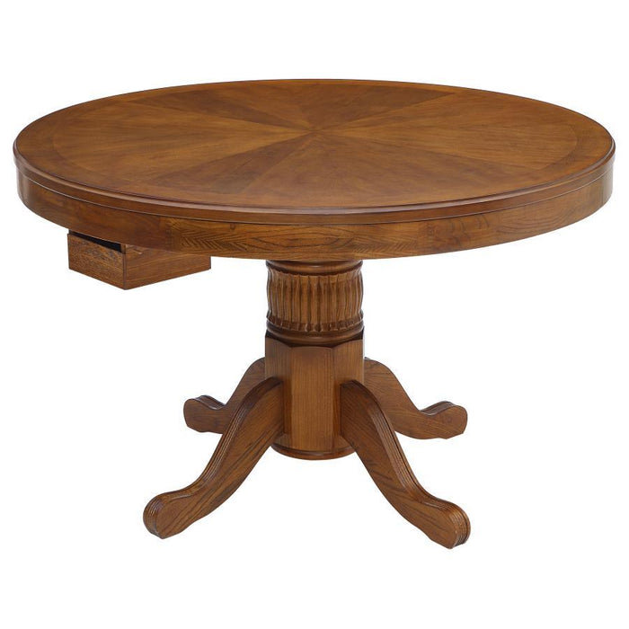 Mitchell - Round Dining And Billiard Poker Game Table - Amber