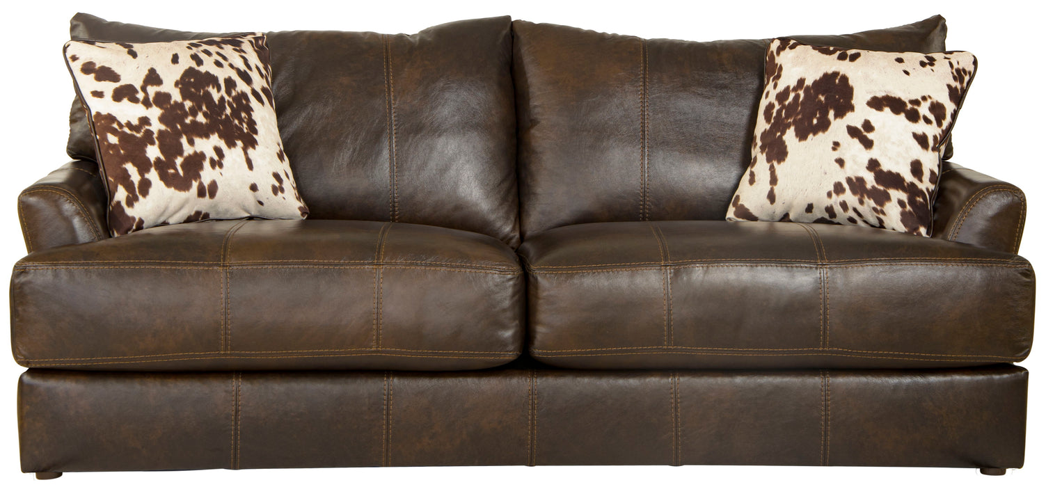 Pavia - Top Grain Italian Leather Sofa With Cuddler Cushions - Cocoa