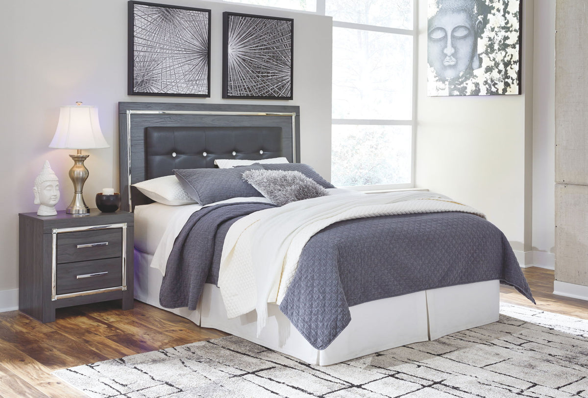 Lodanna - Queen Upholstered Panel Headboard with Bolt on Bed Frame - Gray