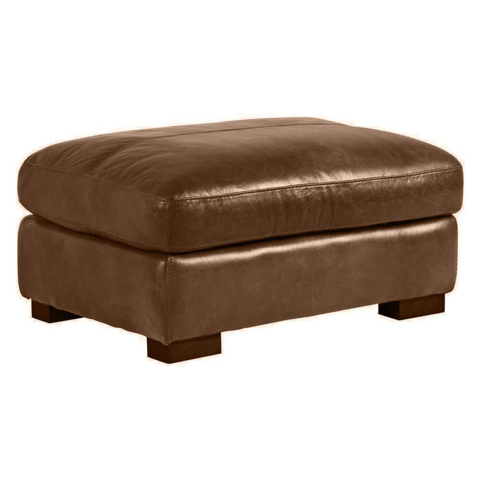 Beckham Chestnut Leather Ottoman