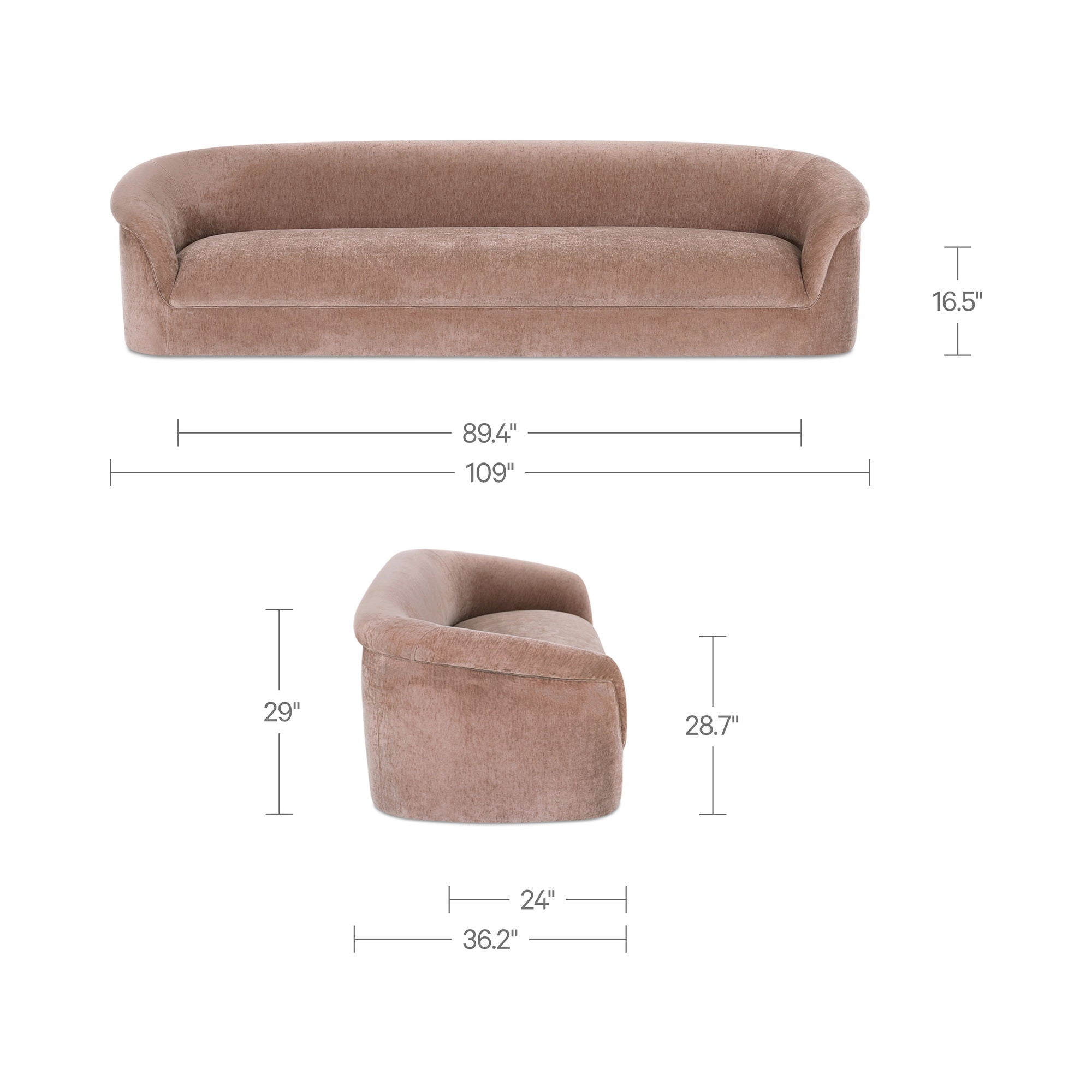 Thora - Sofa - Blush / Pink