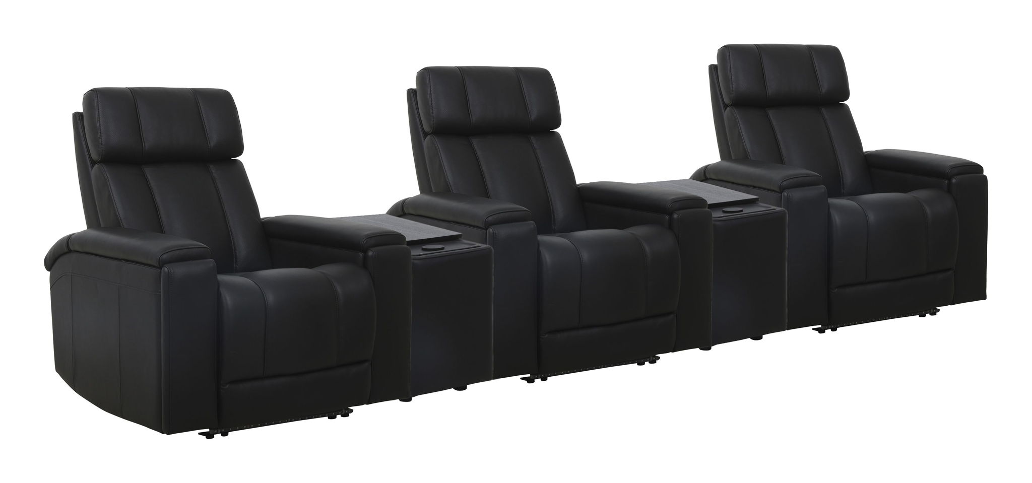 Phoenix - Zero Gravity Power 3 Seat Home Theater Seating With 2 Wedges And Immersive Audio