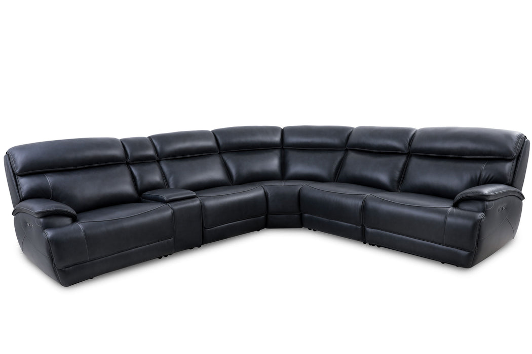 Forum - 6 Piece Modular Power Reclining Sectional with Power Headrests - Blueberry