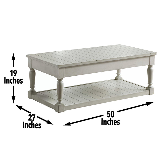 Hemingway - Lift Top Coffee Table - White