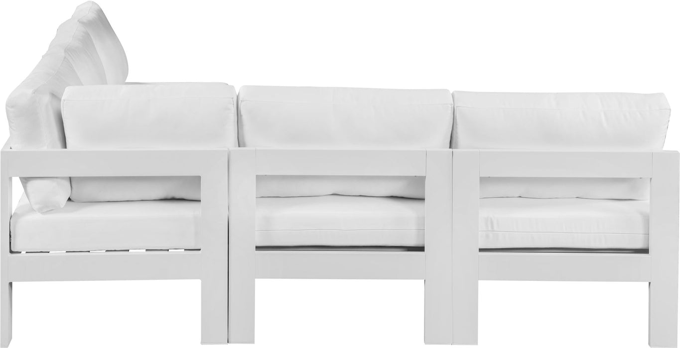 Nizuc - Outdoor Patio 5 Piece Modular Sectional With White Frame