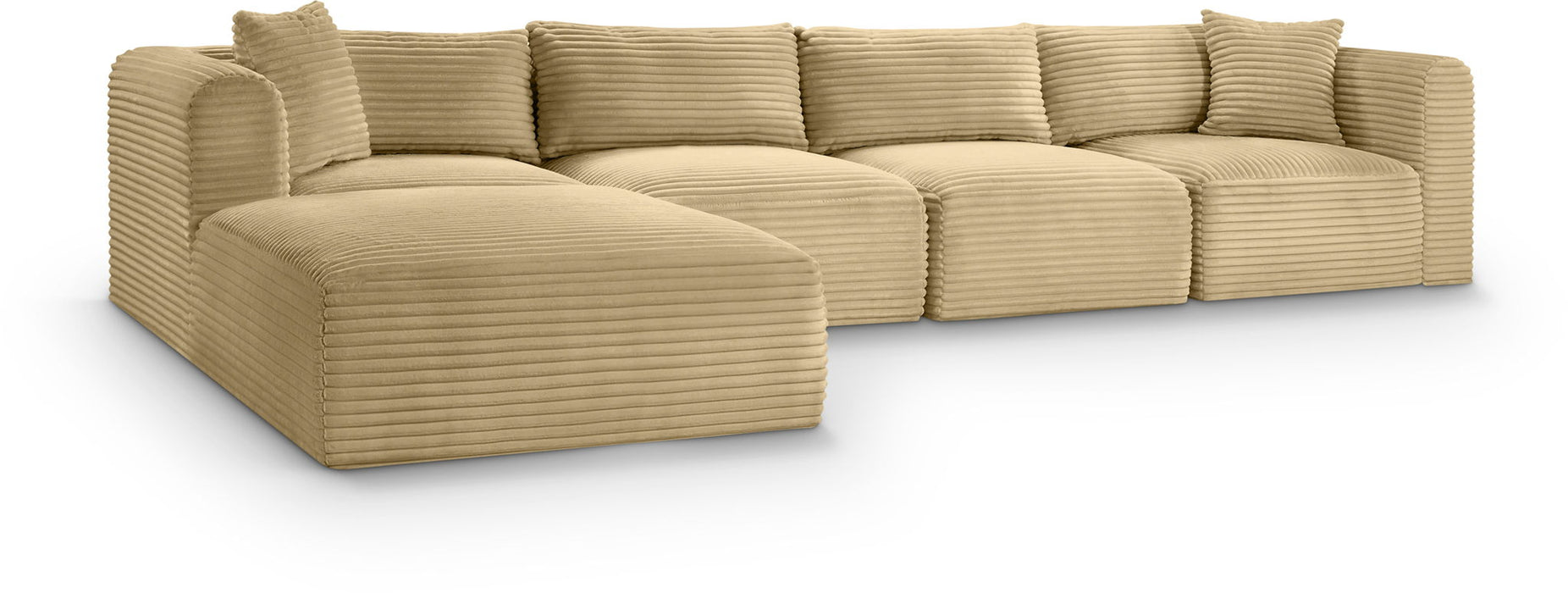Shaggy - 5 Piece Modular Sectional With Ottoman
