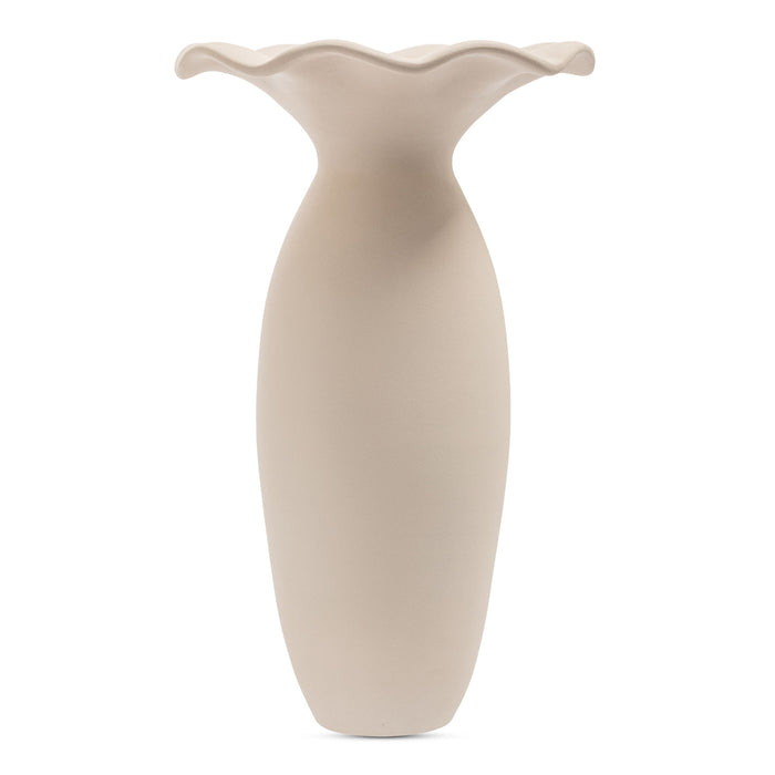 Ruffle - 16" Descorative Vessel - Beige