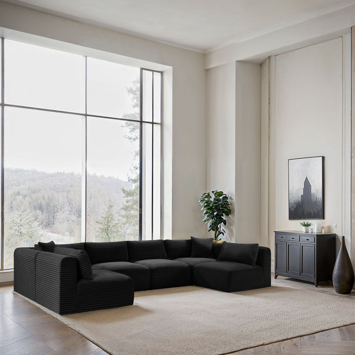 Shaggy - 6 Piece Modular U-Shaped Armless Sectional