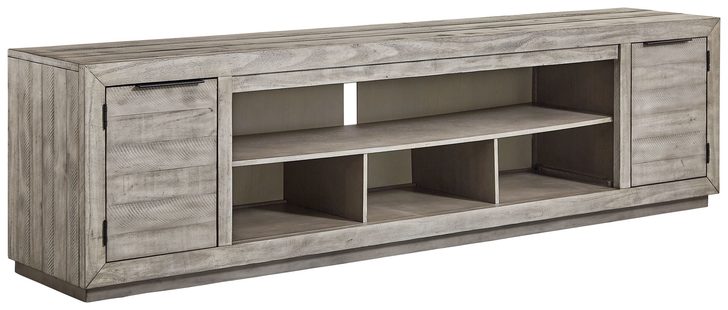 Naydell - XL TV Stand w/Fireplace Option - Gray