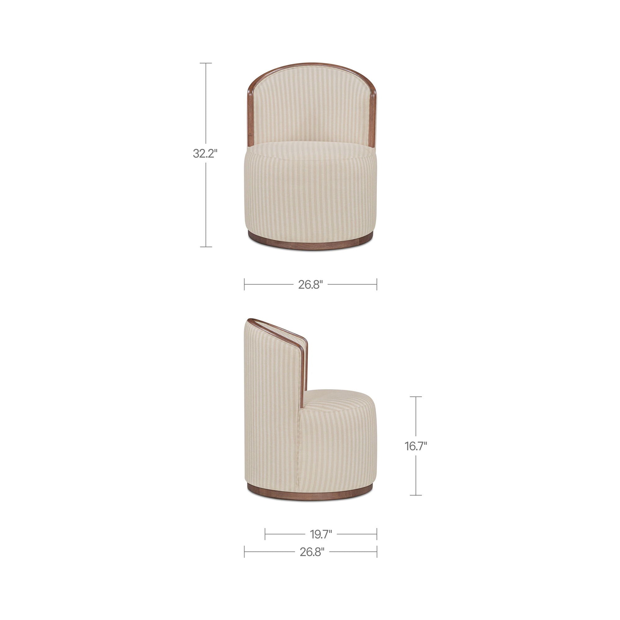 Rossi - Swivel Dining Chair Stripe - Multicolor