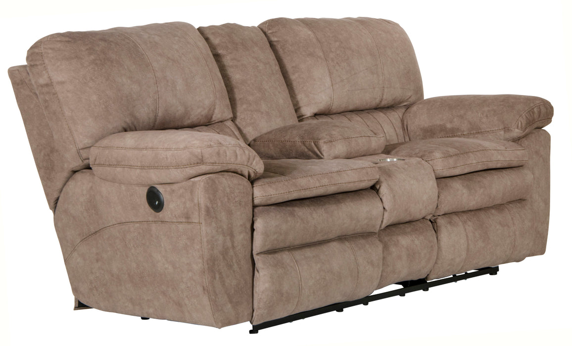 Reyes - Power Lay Flat Reclining Console Loveseat With Storage & Cupholders