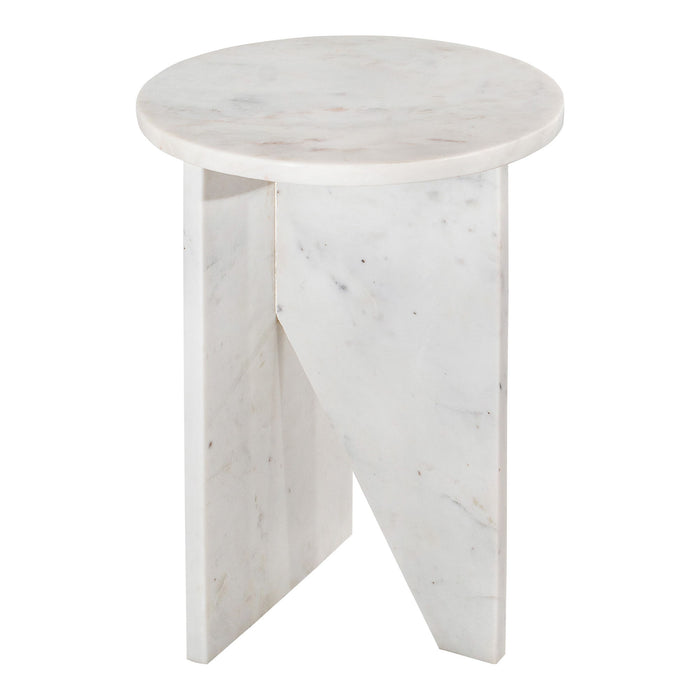 Grace - Marble Accent Table - White