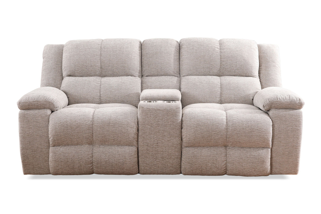 Buster - Reclining Console Loveseat - Opal Taupe