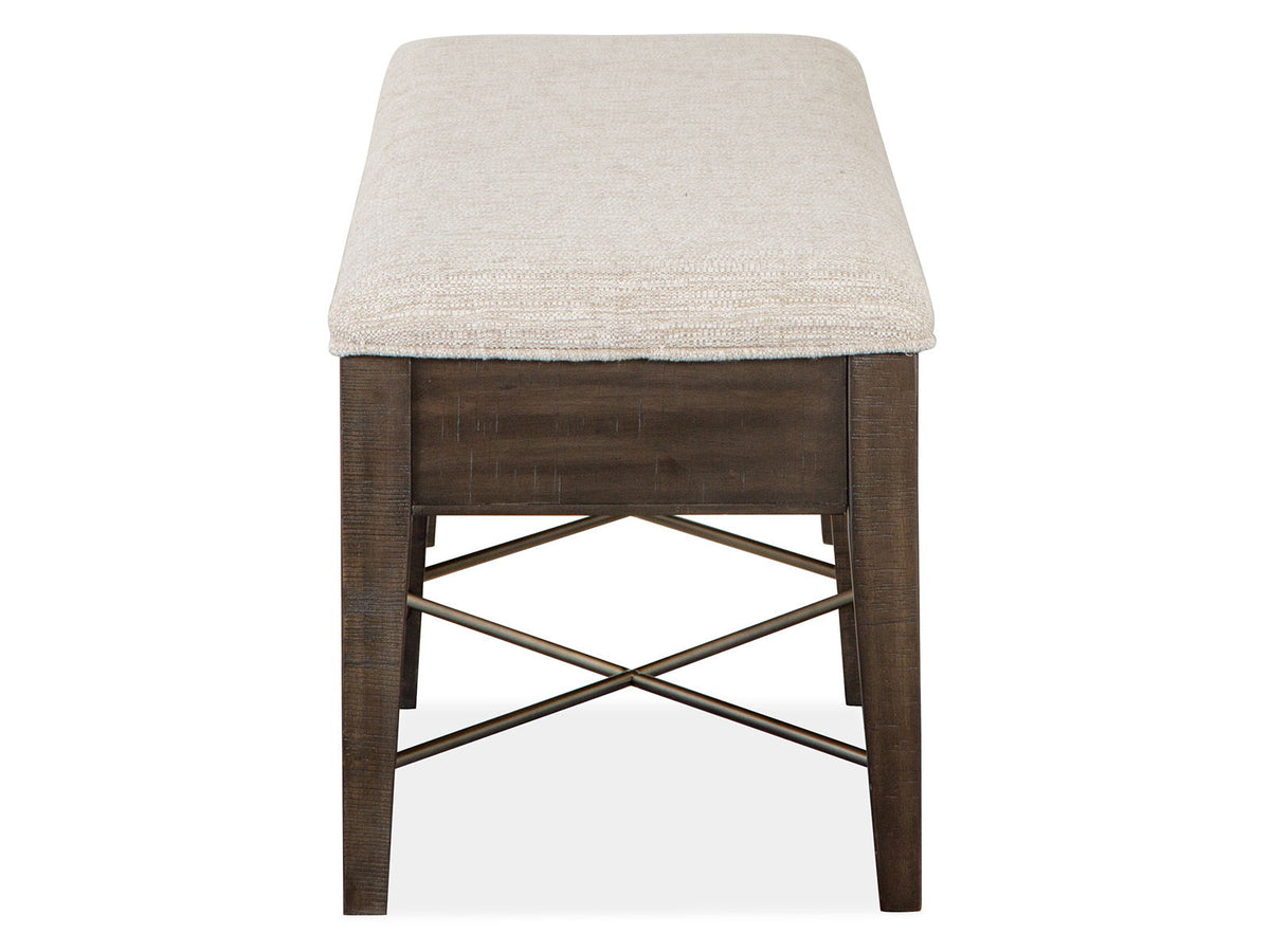 Westley Falls - Bench With Upholstered Seat - Graphite