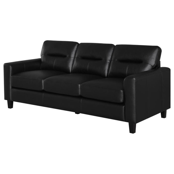 Scotland - Faux Leather Upholstered Track Arm Sofa