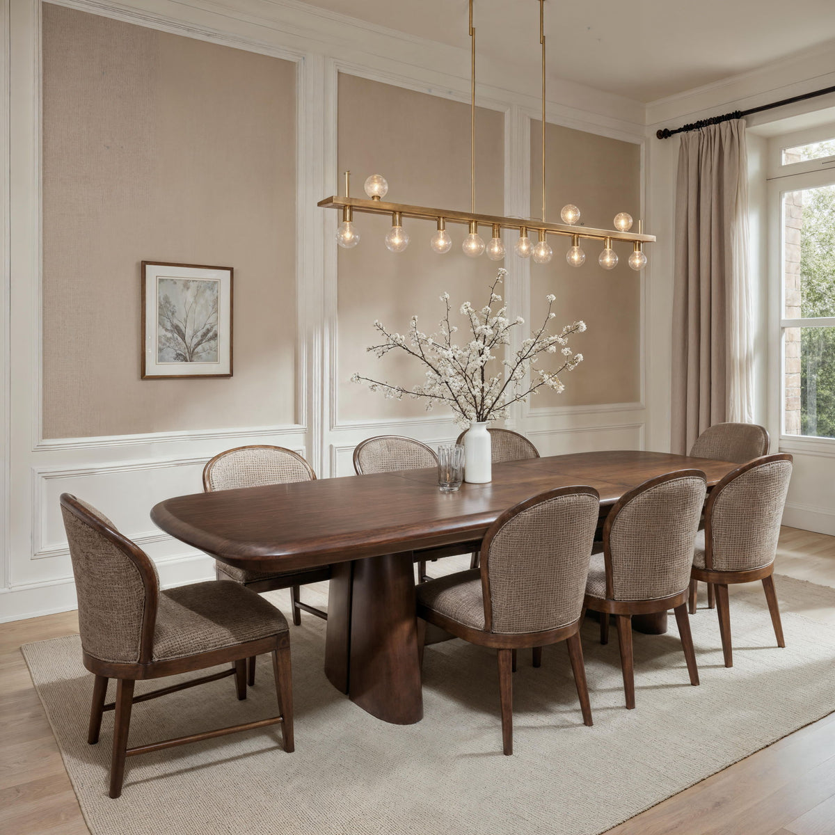 Belville - Extendable Trestle Dining Table - Chestnut Brown