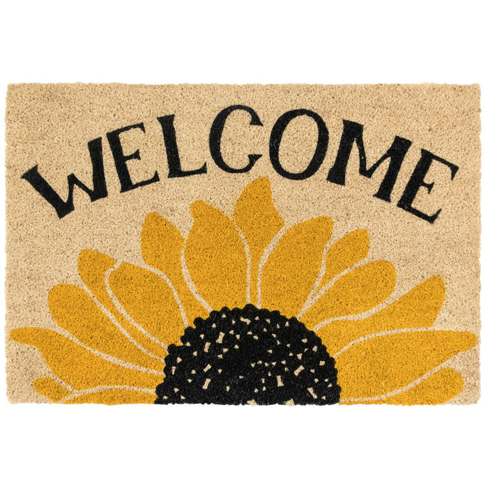 Doormats - Welcome Sunflower Doormat - Gold/Black