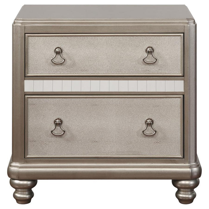 Bling - Game 2-Drawer Nightstand - Metallic Platinum