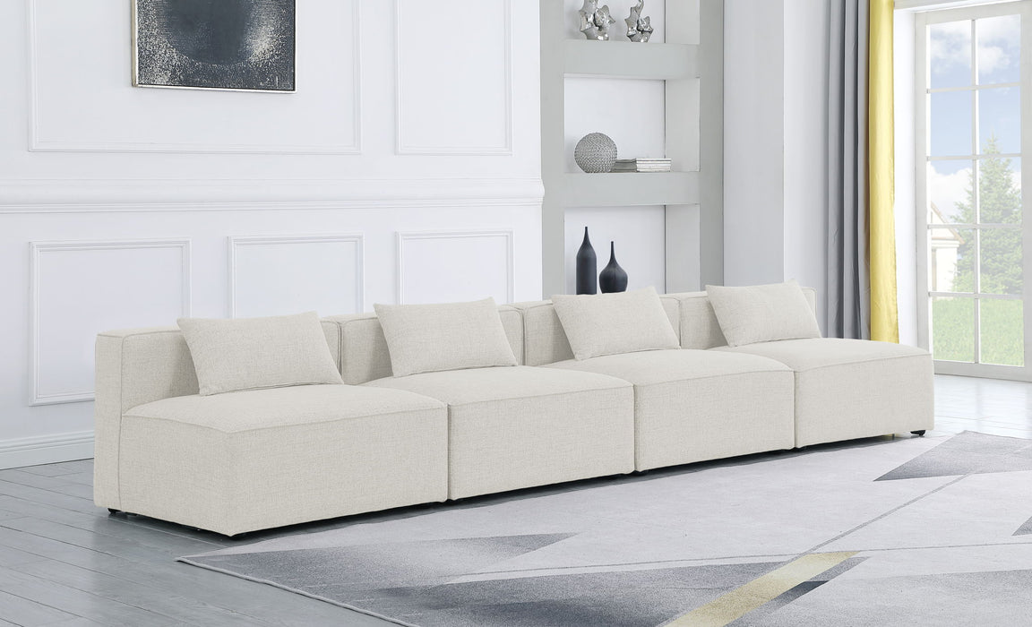 Cube - Linen Modular 4 Seat Armless Sofa