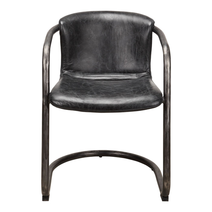 Freeman - Leather Dining Chair (Set of 2) - Onyx Black