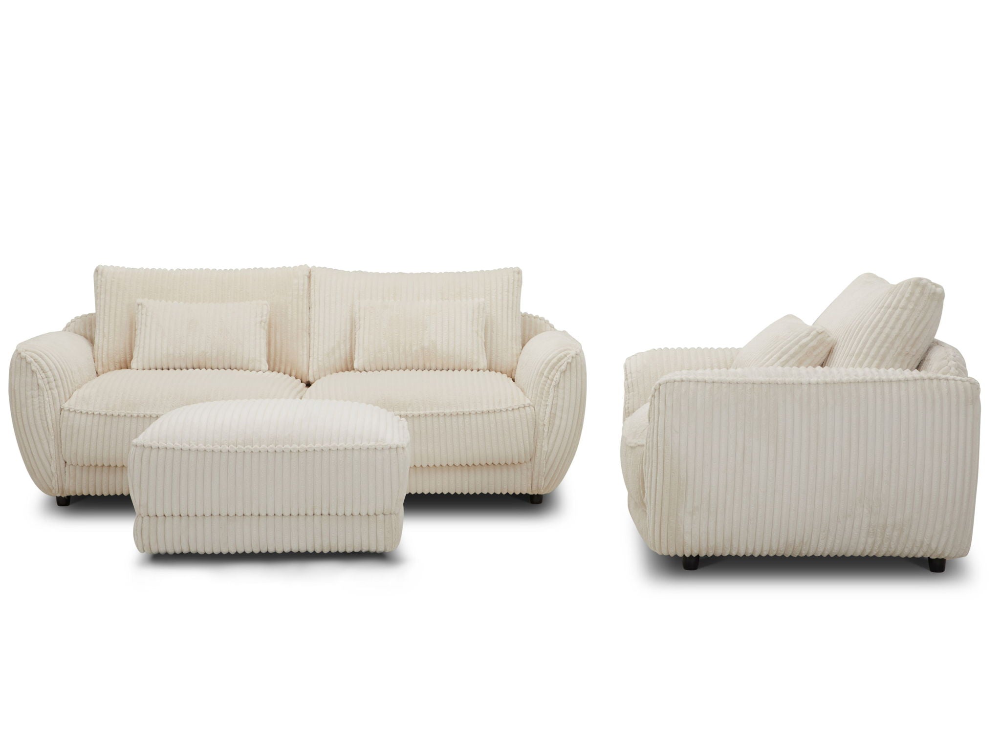 Utopia - Ottoman With Casters - Mega Ivory