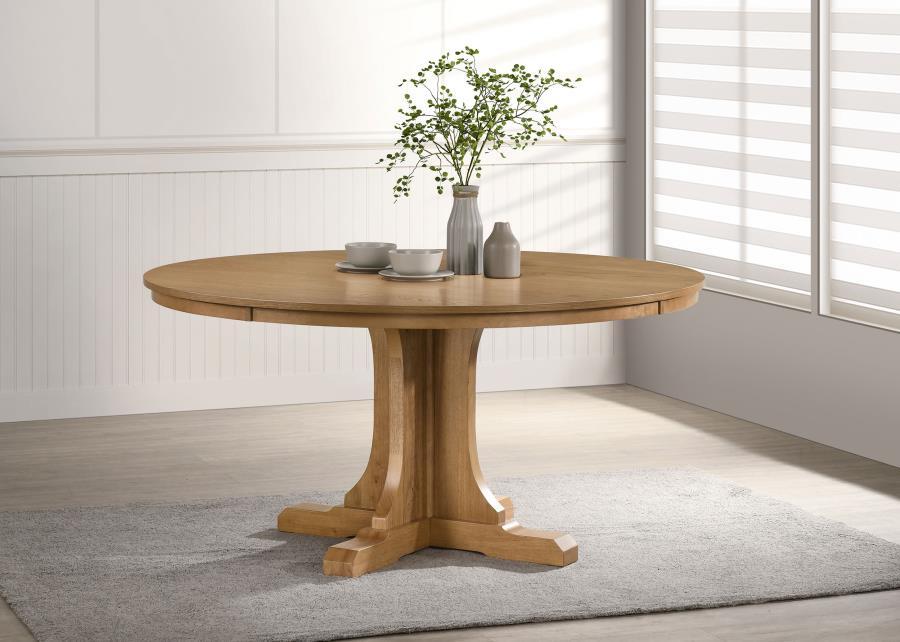 Hartville - 60" Round Dining Table - Natural Light Brown