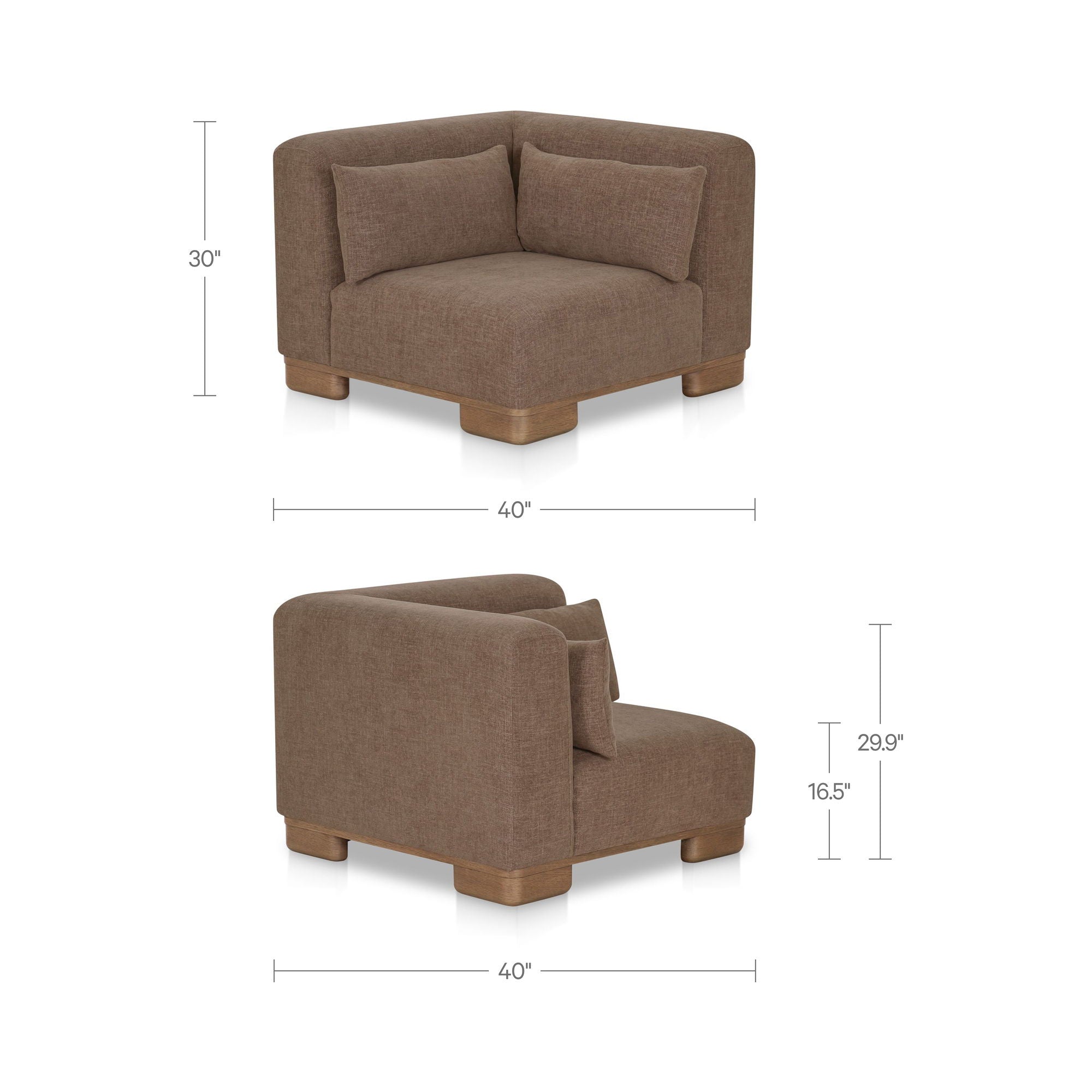 June - Corner Chair - Dark Brown