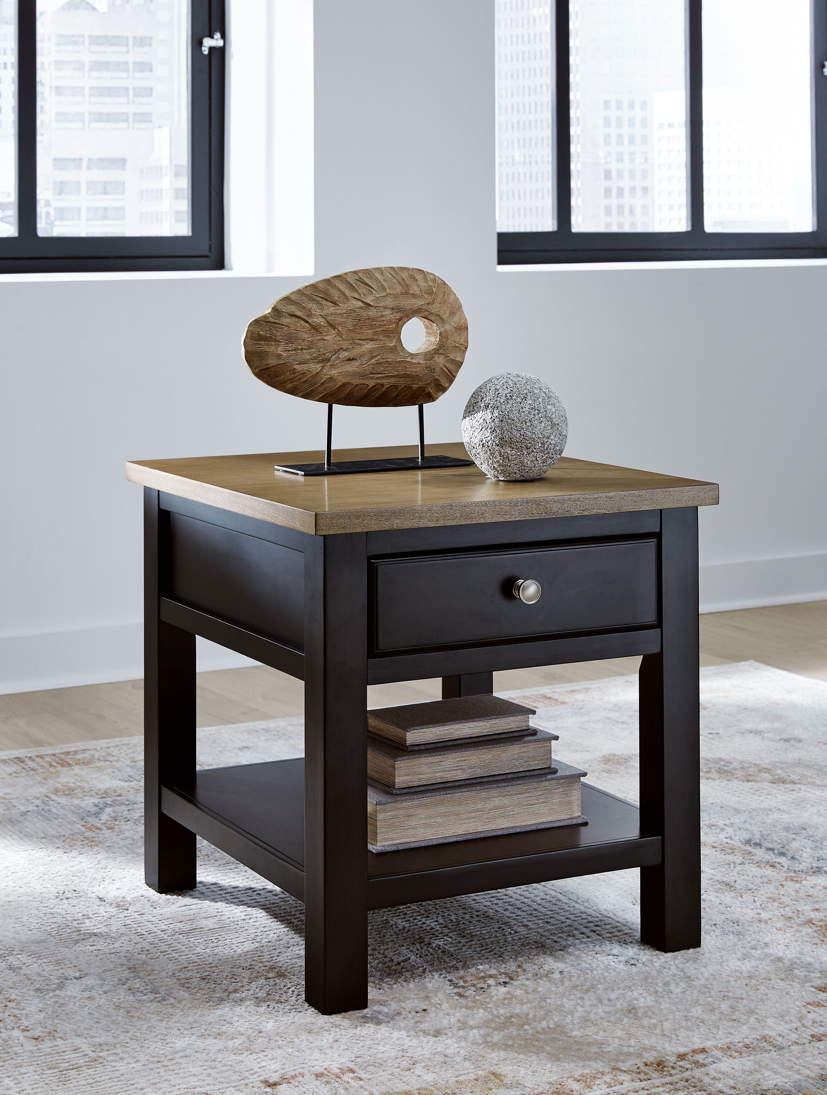 Drazmine - Rectangular End Table - Brown
