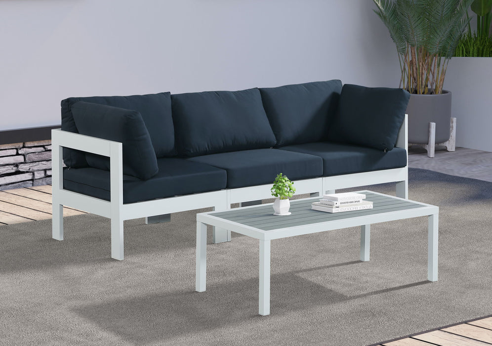 Nizuc - Outdoor Patio 3 Seat Modular Sofa With White Frame